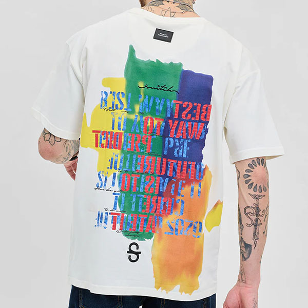 White Printed Oversized Fit T-Shirt